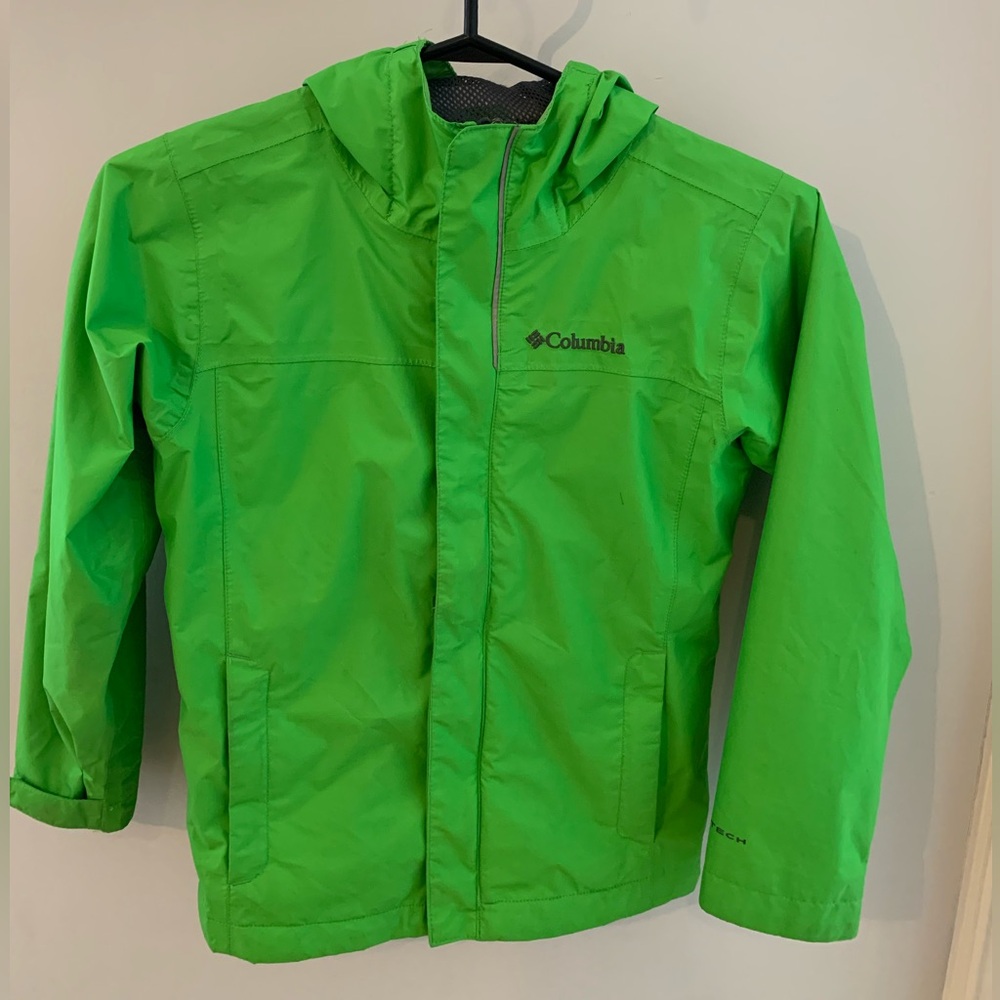 Columbia Green Raincoat Lightweight Water-Resistant Hooded